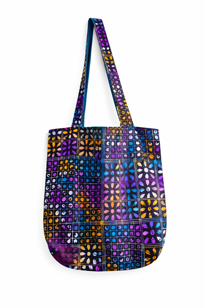 .Reversible Ankara Tote Bag -Blue.
